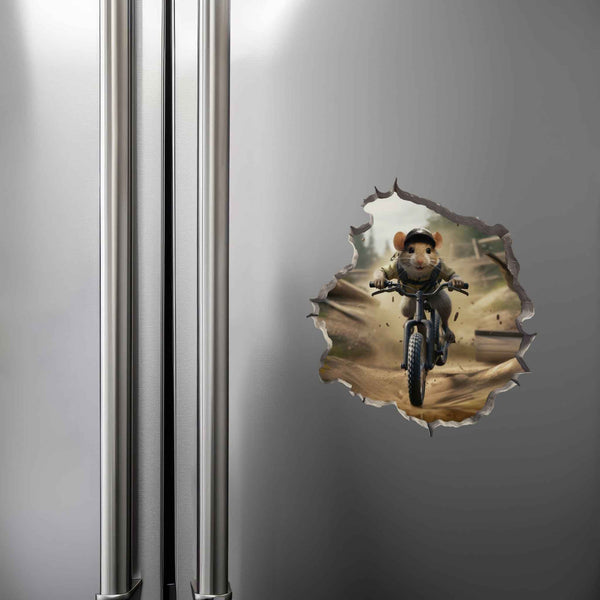 Mountain Biking Mouse Hole Decal - My Wonderful Walls
