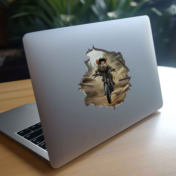 Mountain Biking Mouse Hole Decal - My Wonderful Walls
