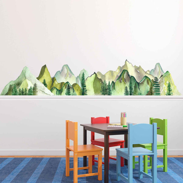 Mountain Range Wall Border Decal