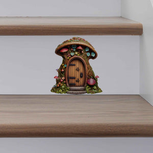 Mushroom Cottage Fairy Door Decal - My Wonderful Walls