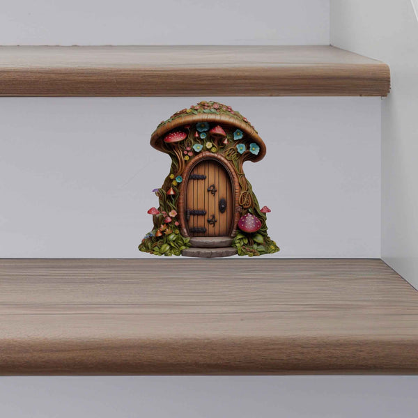 Mushroom Cottage Fairy Door Decal - My Wonderful Walls