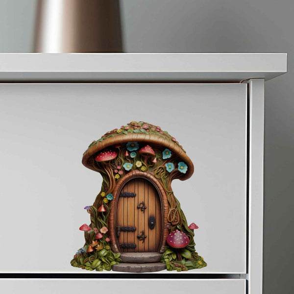 Mushroom Cottage Fairy Door Decal - My Wonderful Walls