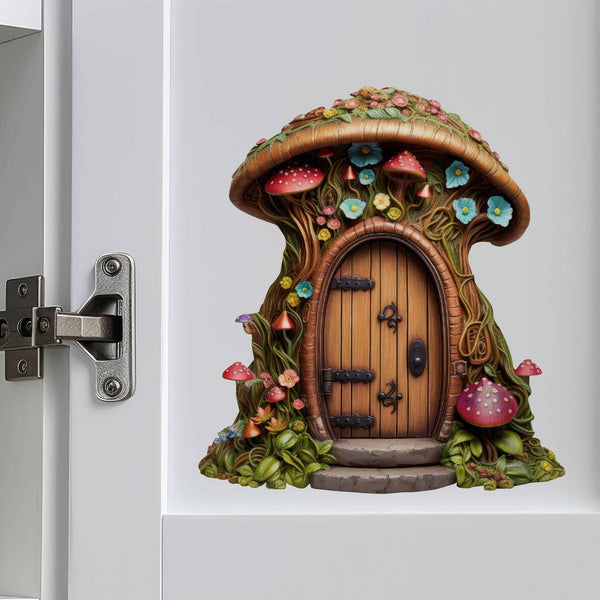 Mushroom Cottage Fairy Door Decal - My Wonderful Walls