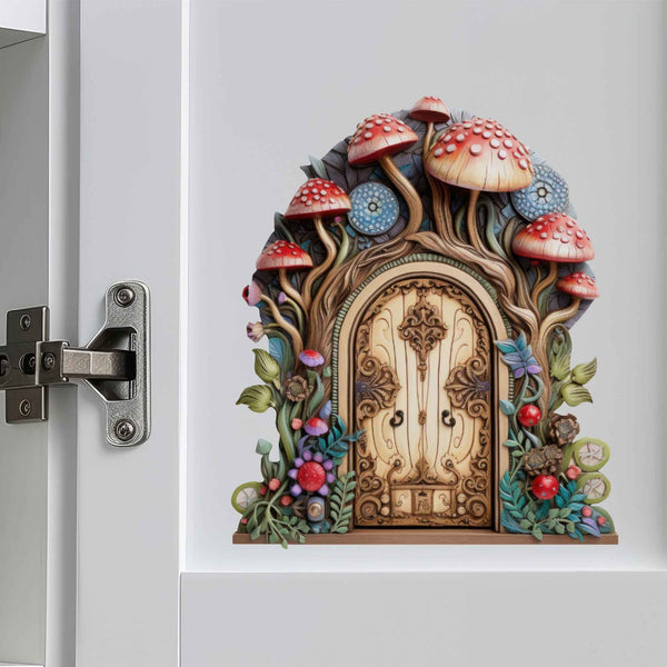 Mushroom Magic Fairy Door Decal - My Wonderful Walls