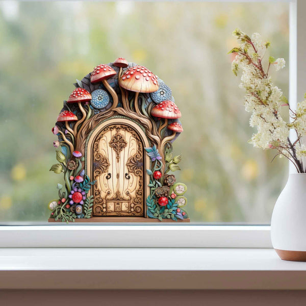 Mushroom Magic Fairy Door Decal - My Wonderful Walls