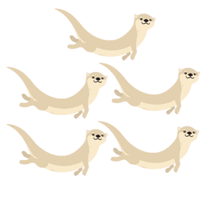 Otters - Set of 5 - My Wonderful Walls