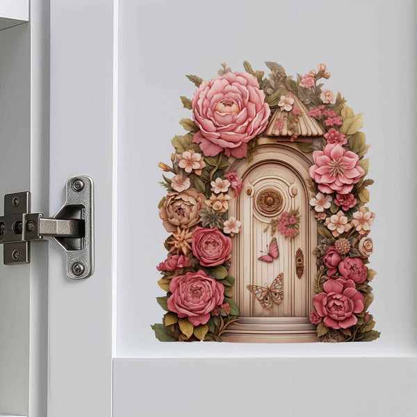 Peony Garden Fairy Door Decal - My Wonderful Walls