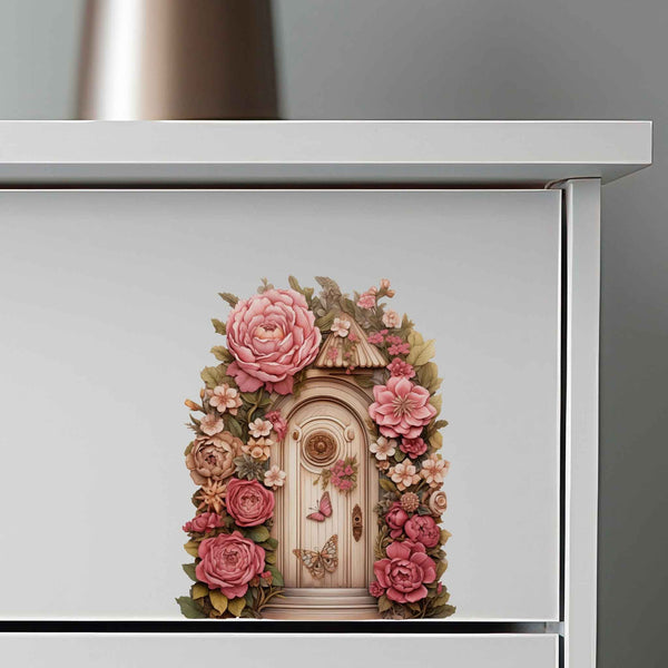 Peony Garden Fairy Door Decal - My Wonderful Walls