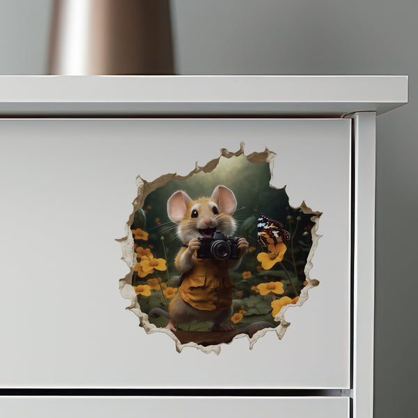 Photographer Mouse decal on dresser