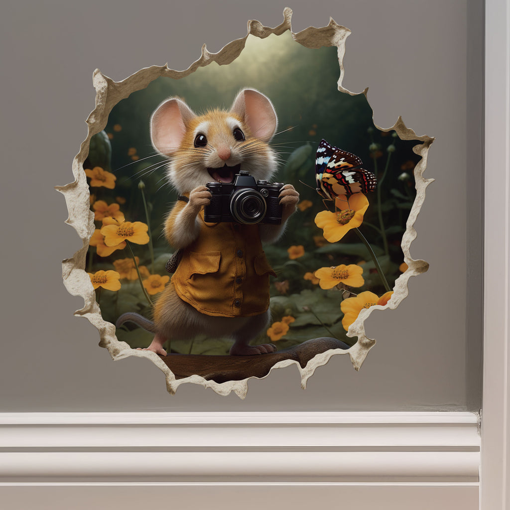Photographer Mouse decal on wall