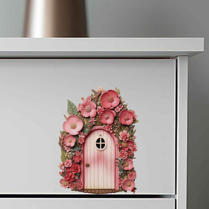 Pink Bloom Haven Fairy Door Decal - My Wonderful Walls