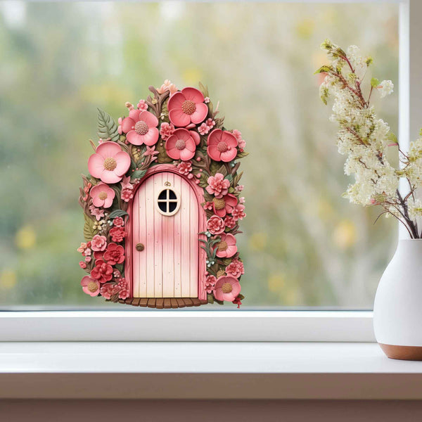 Pink Bloom Haven Fairy Door Decal - My Wonderful Walls