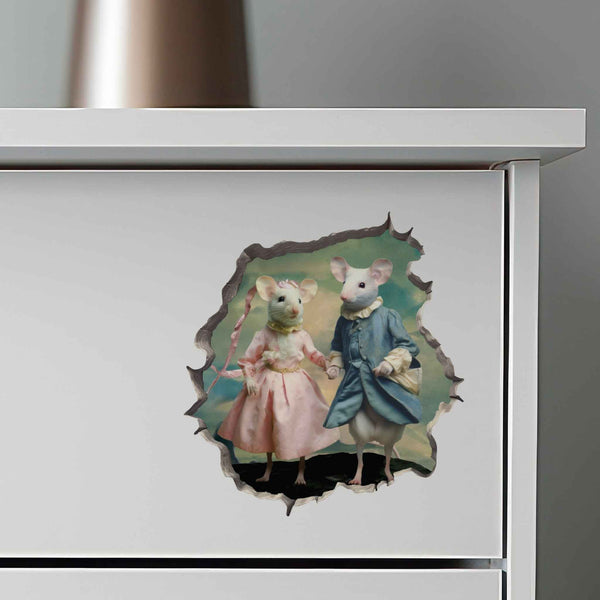 Pinkie and Blue Boy Mouse Hole Decal - My Wonderful Walls