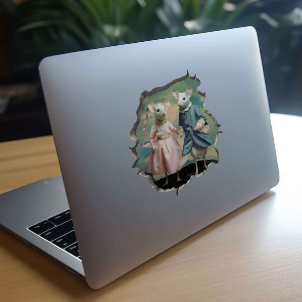 Pinkie and Blue Boy Mouse Hole Decal - My Wonderful Walls