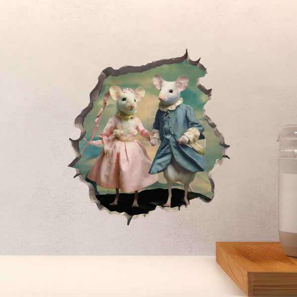 Pinkie and Blue Boy Mouse Hole Decal - My Wonderful Walls