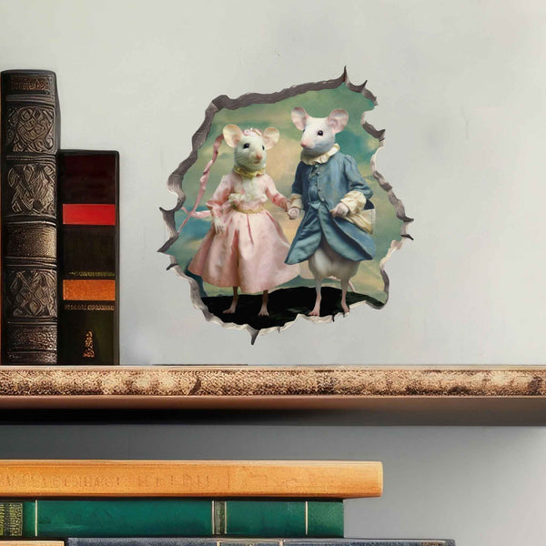 Pinkie and Blue Boy Mouse Hole Decal - My Wonderful Walls