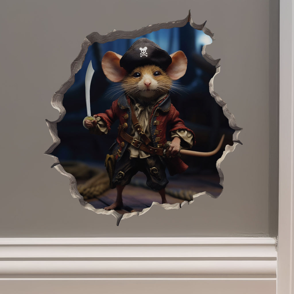 Pirate Mouse decal on wall