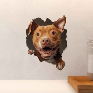 Pitbull Dog Hole Decal - My Wonderful Walls