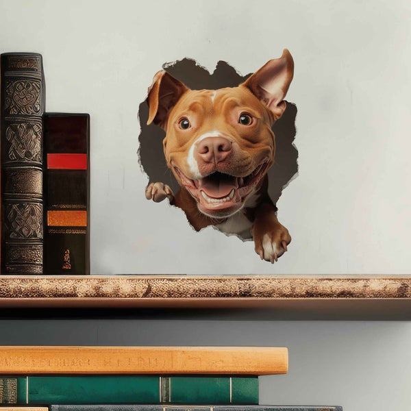Pitbull Dog Hole Decal - My Wonderful Walls