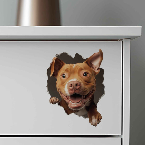 Pitbull Dog Hole Decal - My Wonderful Walls