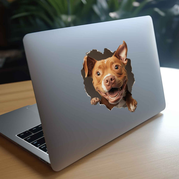 Pitbull Dog Hole Decal - My Wonderful Walls