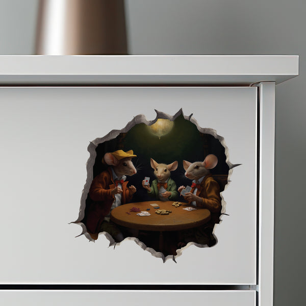 Poker Mice decal on dresser
