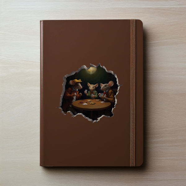 Poker Mice decal on notebook