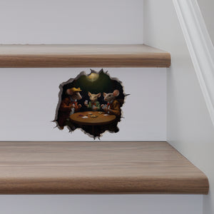 Poker Mice decal on stairs