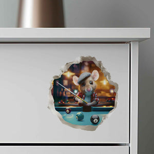 Pool Billiards Mouse Hole Decal - My Wonderful Walls