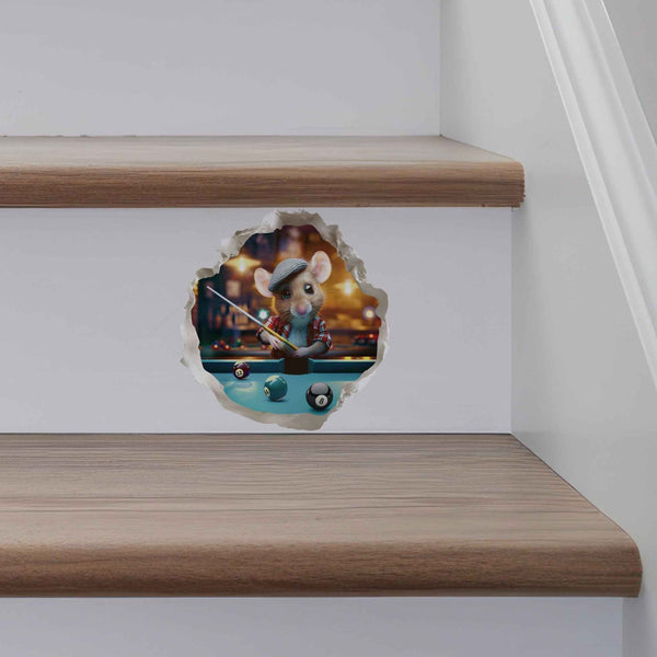 Pool Billiards Mouse Hole Decal - My Wonderful Walls