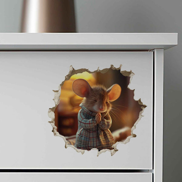Praying Mouse Hole Decal - My Wonderful Walls