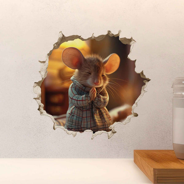 Praying Mouse Hole Decal - My Wonderful Walls