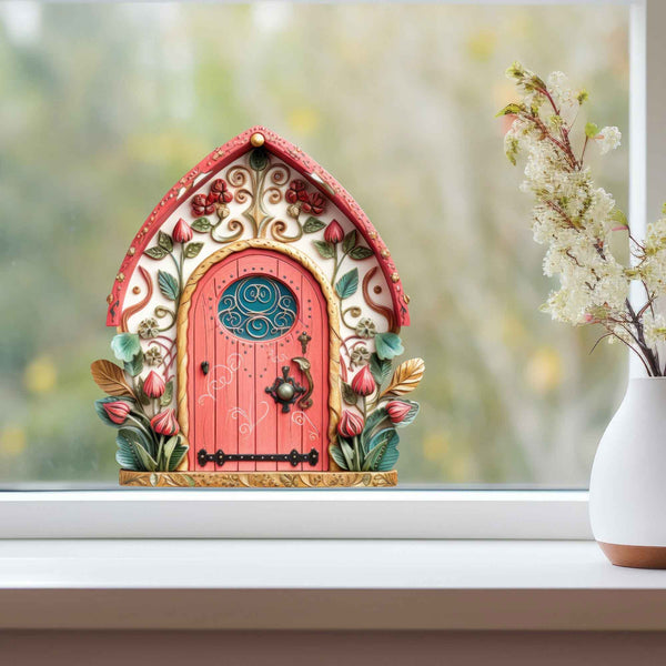 Pretty in Pink Fairy Door Decal - My Wonderful Walls