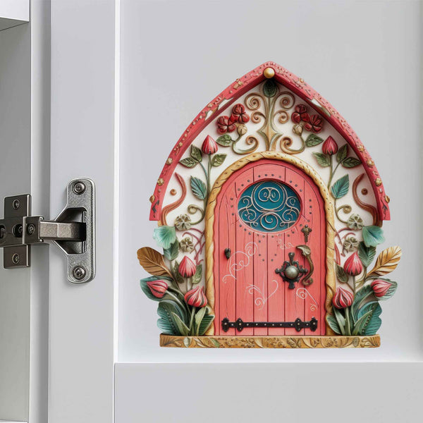 Pretty in Pink Fairy Door Decal - My Wonderful Walls
