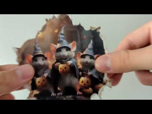 Halloween Witches Mouse Hole Decal