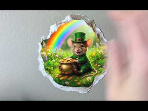 Saint Patrick's Day Leprechaun Mouse Hole Decal