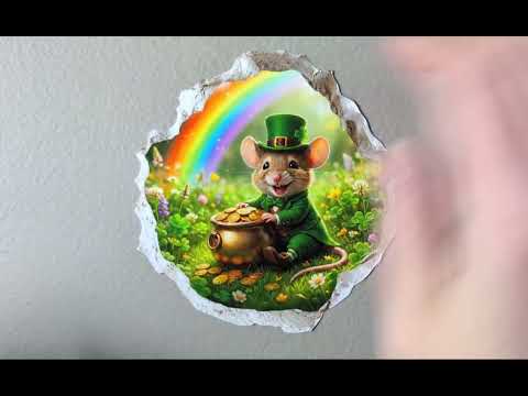 Saint Patrick's Day Leprechaun Mouse Hole Decal