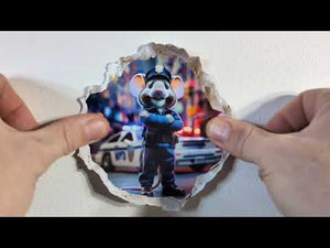 Police Officer Mouse Hole Decal
