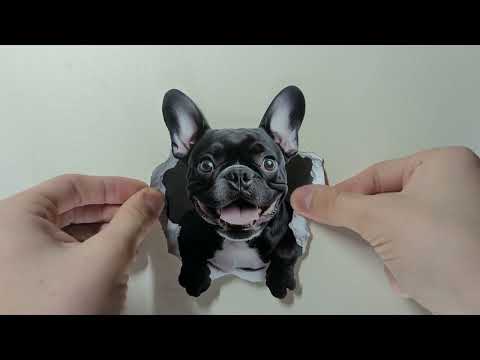 Black French Bulldog Hole Decal