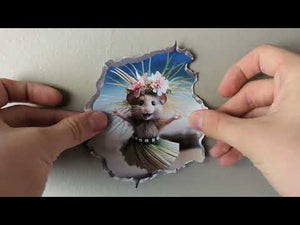 Hula Mouse in Mouse Hole Decal