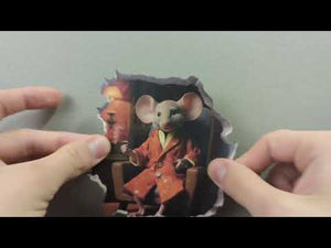 Lounging Gentleman Mouse Hole Decal