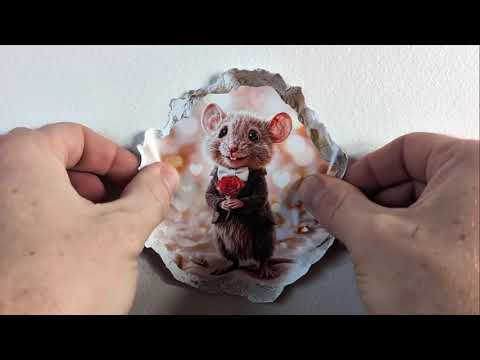 Valentine's Day Rose Mouse Hole Decal