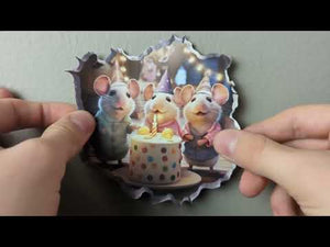 Birthday Mouse Hole Decal