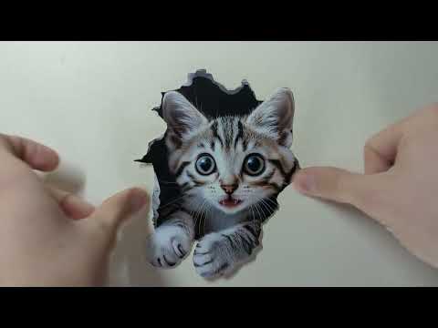 Tabby Cat Hole Decal