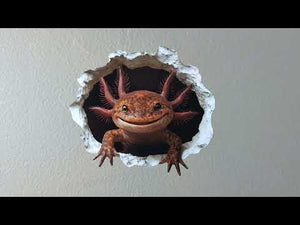 Brown Axolotl Wall Hole Decal