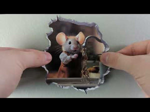 Hand Washing Mouse in Mouse Hole Decal
