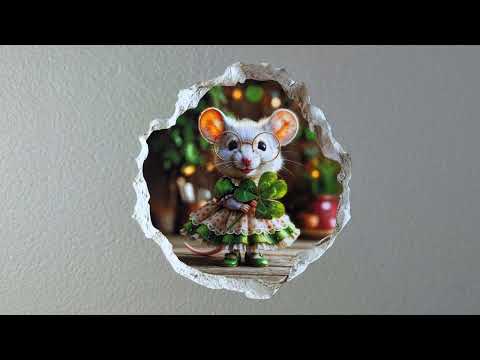 Shamrock Sweetie Saint Patrick’s Day Mouse Hole Decal