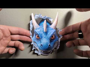 Smiling Blue Dragon Hole Decal