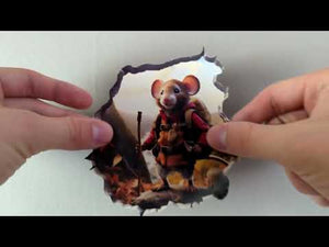 Autumn Hiker Mouse Hole Decal