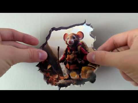Autumn Hiker Mouse Hole Decal